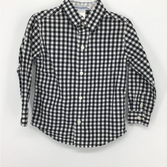NWOT JANIE AND JACK Boy's Long Sleeve Black White
Gingham Button Down Size 2T - Picture 1 of 4